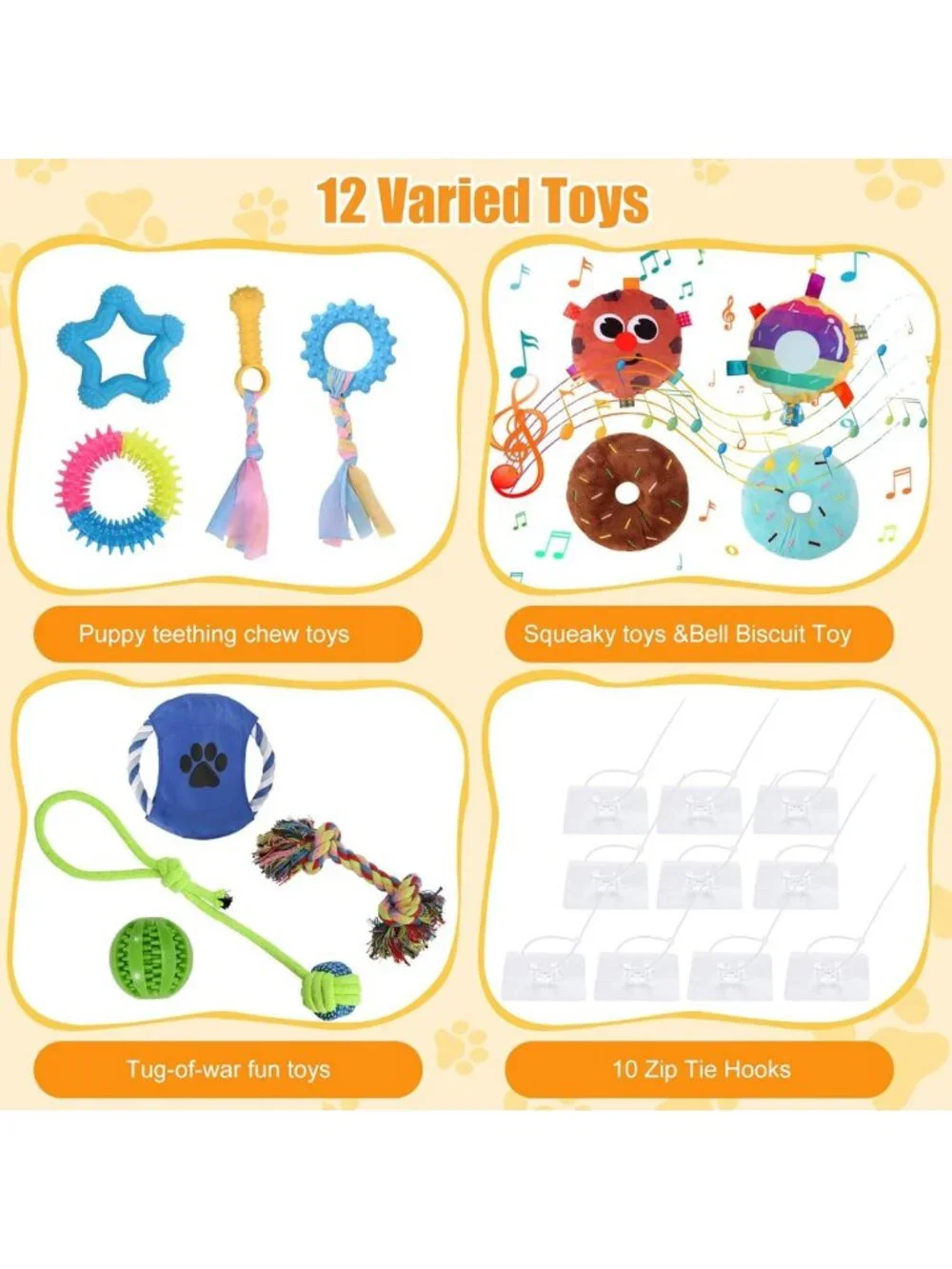 Interactive Puppy Play Gym with 12 Toys, Removable Dog Enrichment Center for